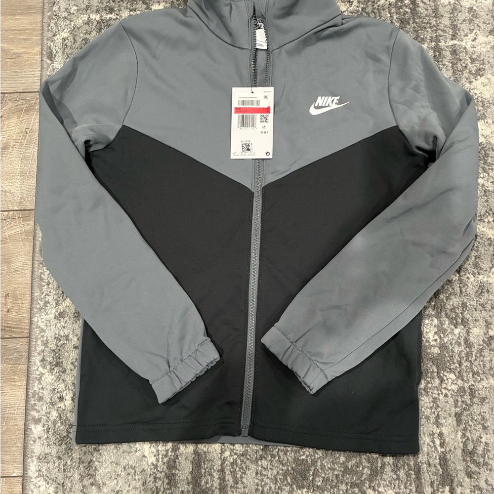 Nike Kids Gray and Black Zip-Up Jacket